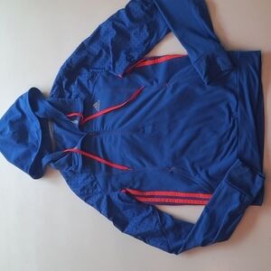 Adidas blue hooded fleece lined half zip jacket 12